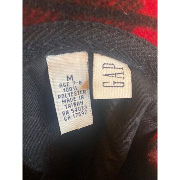 Gap Kids Red Green Plaid Flannel Cap Hat Ear Flap Adjustable Size Medium Age 7-8 - Picture 3 of 5